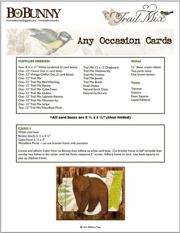 Any Occasion Cards featuring the Trail Mix Collection from Bo Bunny
