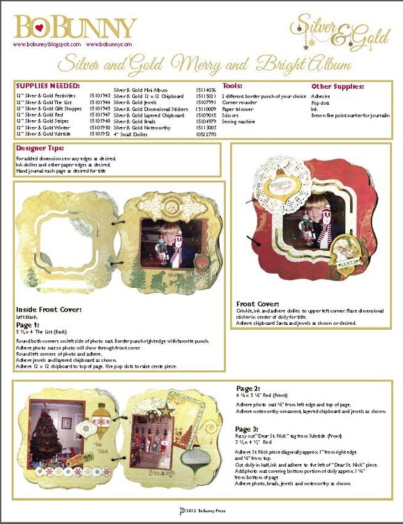 Project Instructions featuring Silver and Gold From Bo Bunny