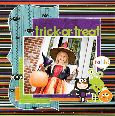 trick or treat using Whoo-ligans from Bo Bunny
