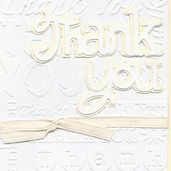 Thank You Card - White on Beige