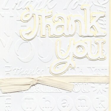 Thank You Card - White on Beige