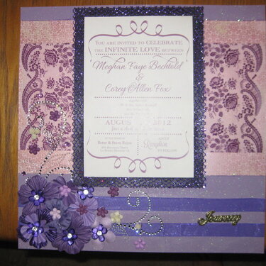 Purple Themed Wedding Invitation Layout