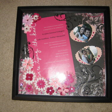 Pink and Black Themed Wedding Invitation - Layout Framed