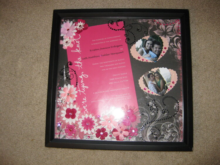 Pink and Black Themed Wedding Invitation - Layout Framed