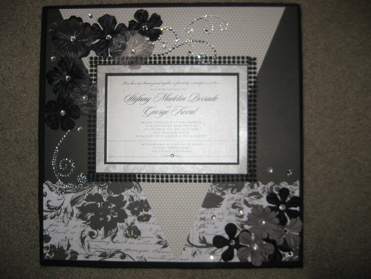 Black and White Themed Wedding Invitation Layout