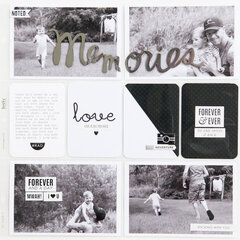 Classic Black/White/Silver Pocket Scrapbook Page by Lindsay Bateman