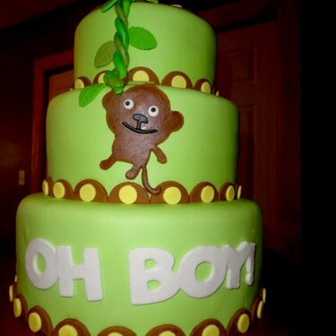 Front View Baby Boy Shower Cake