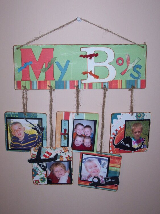 &quot;My Boys&quot; wall hanging.