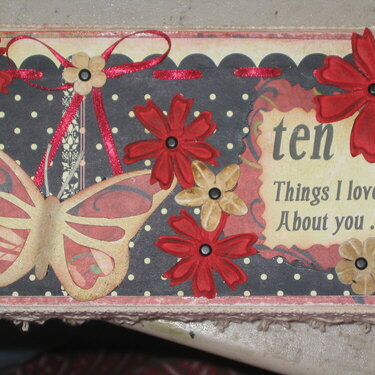 Altered cricut cartridge box-10 Things I Love About You