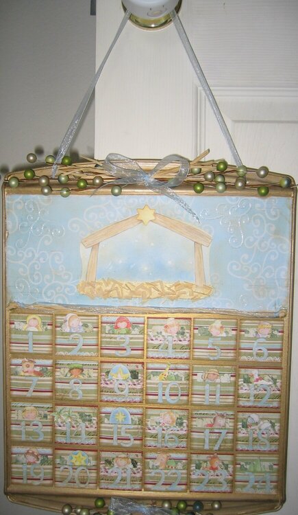 Altered Baking Pan-Nativity Advent Calender