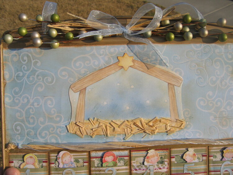 Altered Baking Pan-Nativity Advent Calender