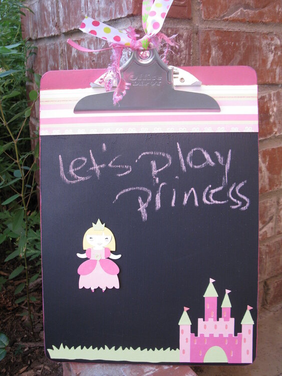 Magnetic/chalkboard princess clipboard