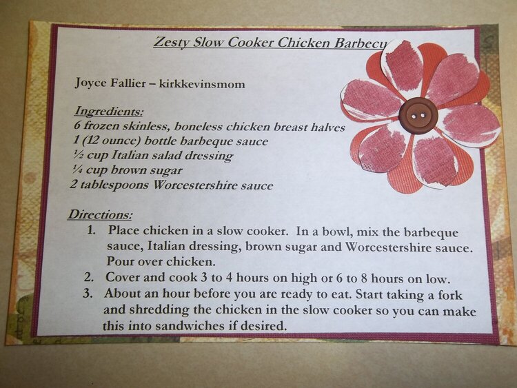 Zesty Slow Cooker Chicken - Recipe Card Swap