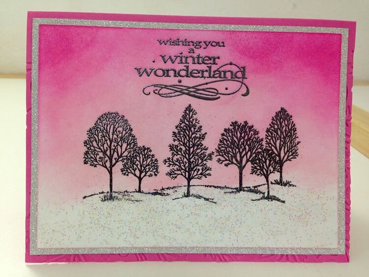Pink TreesChristmas Card