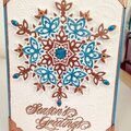 Blue and Copper Christmas Card
