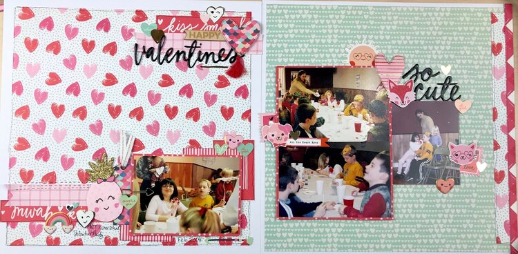 Valentine Double page layout with process video