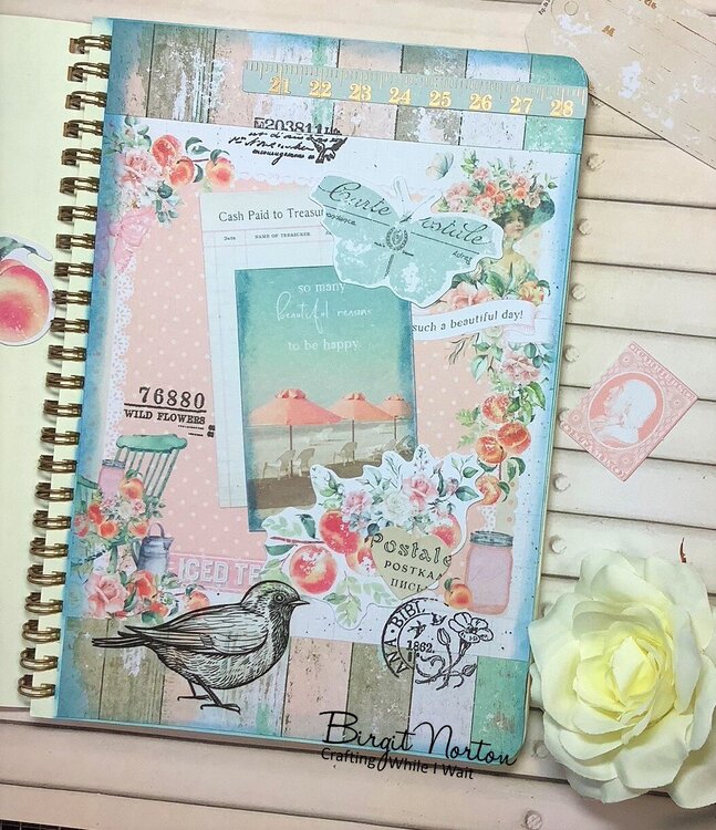 Peach Tea Art Journal Page