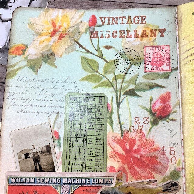 Vintage Miscellany Art Journal Page