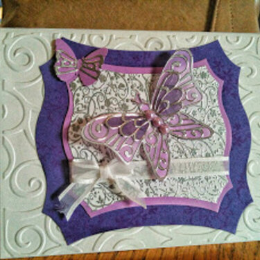 Embossed Butterfly in mauves