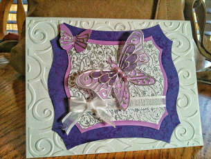 Embossed Butterfly in mauves