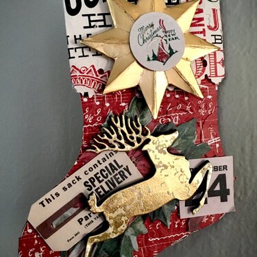 Christmas Stocking Leaping Reindeer