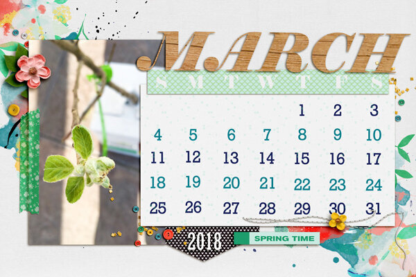 4x6 March 2018 calendar