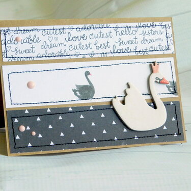 Girly Swan Greeting Card