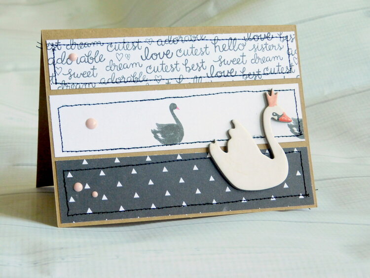 Girly Swan Greeting Card