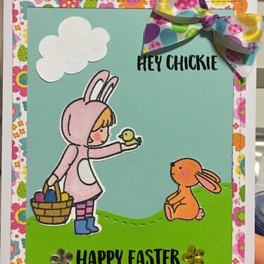 Easter Card -- Girl Dressed as Bunny