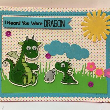 Get Well Card -- Parent Dragon Notices Baby Dragon not well