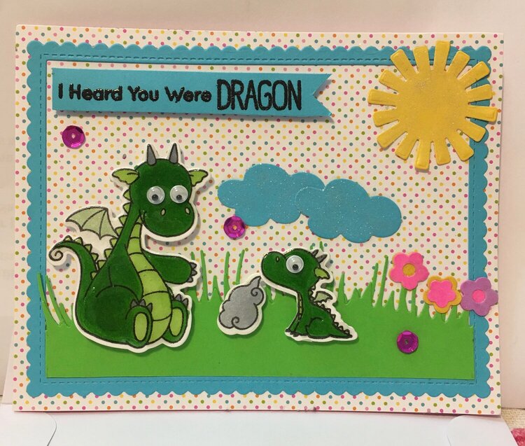 Get Well Card -- Parent Dragon Notices Baby Dragon not well