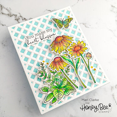 Honey Bee Stamps Wildflowers Card by Mari Clarke