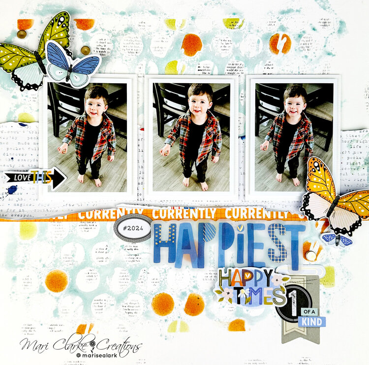Happy Times layout by Mari Clarke