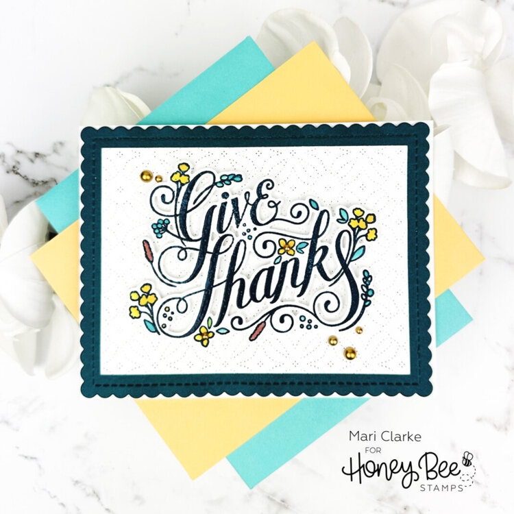 Give Thanks card by Mari Clarke