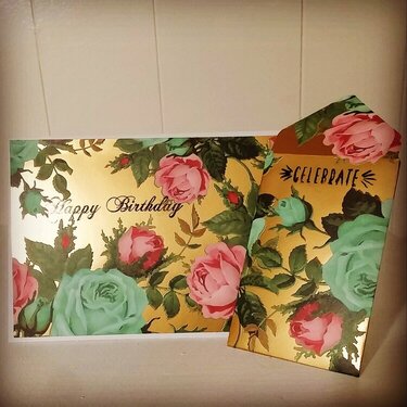 Birthday card with matching gift card holder