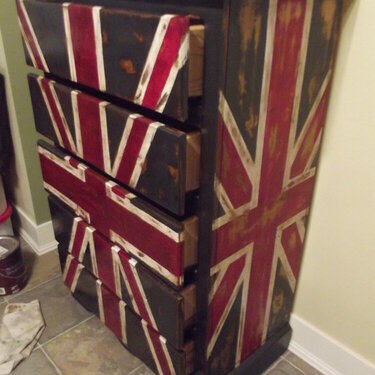 UNION JACK DISTRESSED AND ANTIQUE WAXED DRESSER