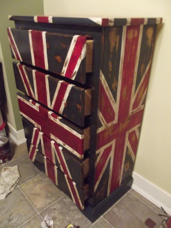 UNION JACK DISTRESSED AND ANTIQUE WAXED DRESSER