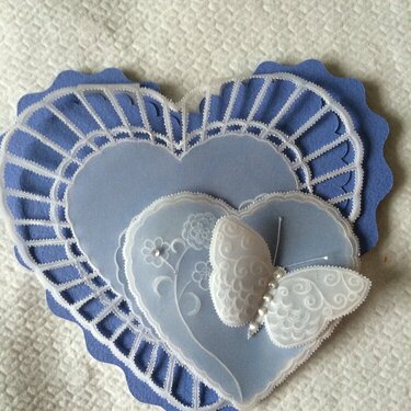 Butterfly heart parchment card