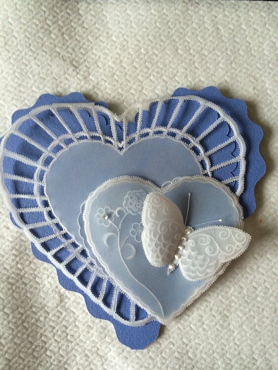 Butterfly heart parchment card