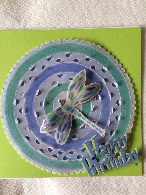 Dragonfly parchment card