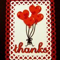 Heart balloons II thank you card