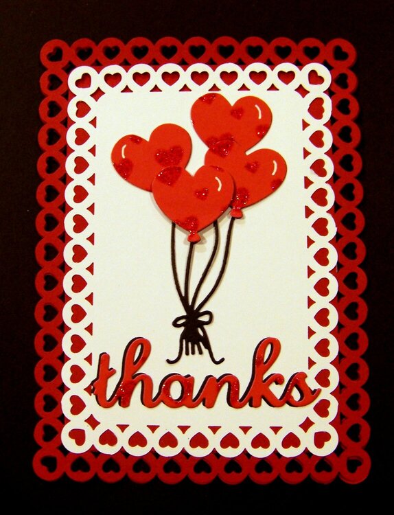 Heart balloons II thank you card