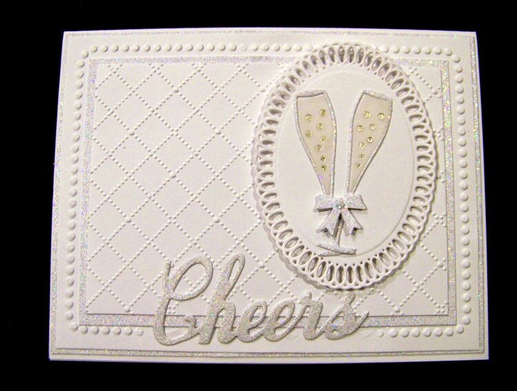 Champagne glass Cheers card