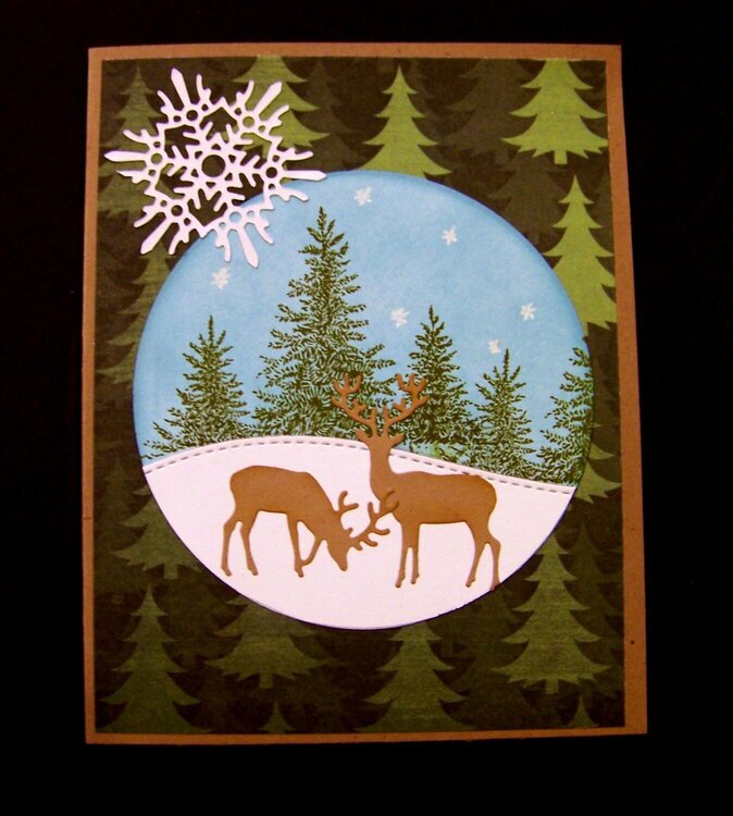 Deer in circle card