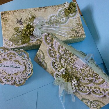 Enveloppe card - tag and Box Lily of the valley