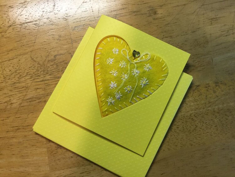 Chamomile sachet embroidered greeting card