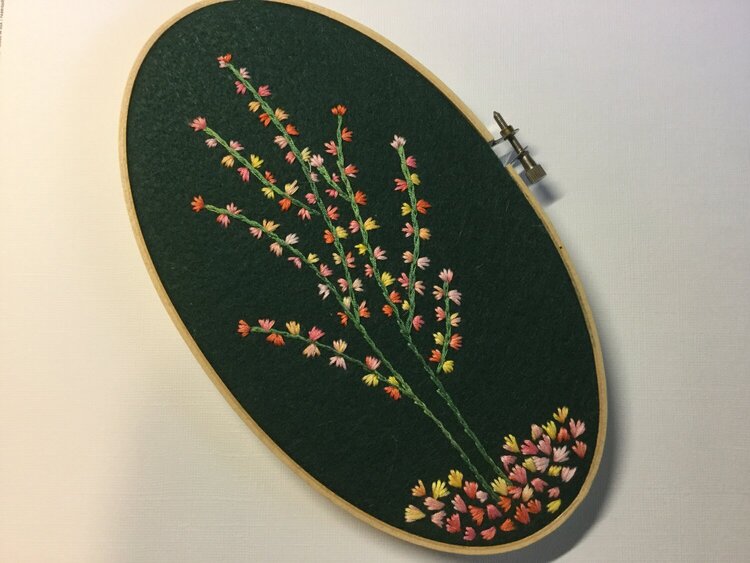 Falling leaves embroidered hoop