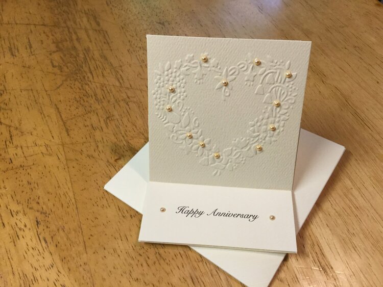 Hand Embossed Happy Anniversary Easel