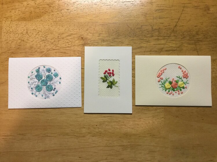 Small embroidered cards