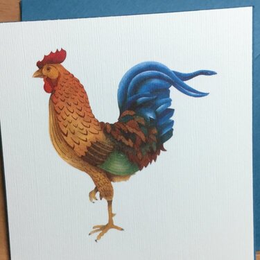 Colorful Rub-On Rooster